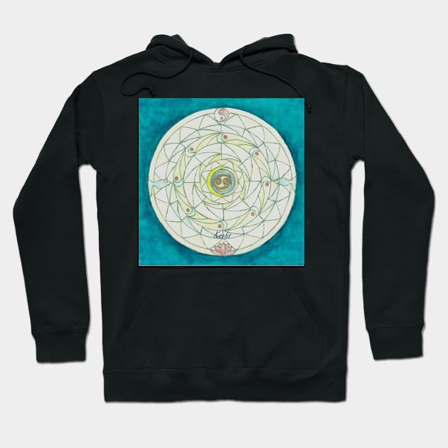 Krebs Horoskop Mandala Produkte Hoodie by Renart